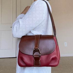 Dooney Bourke pebble leather large flap shoulder bag